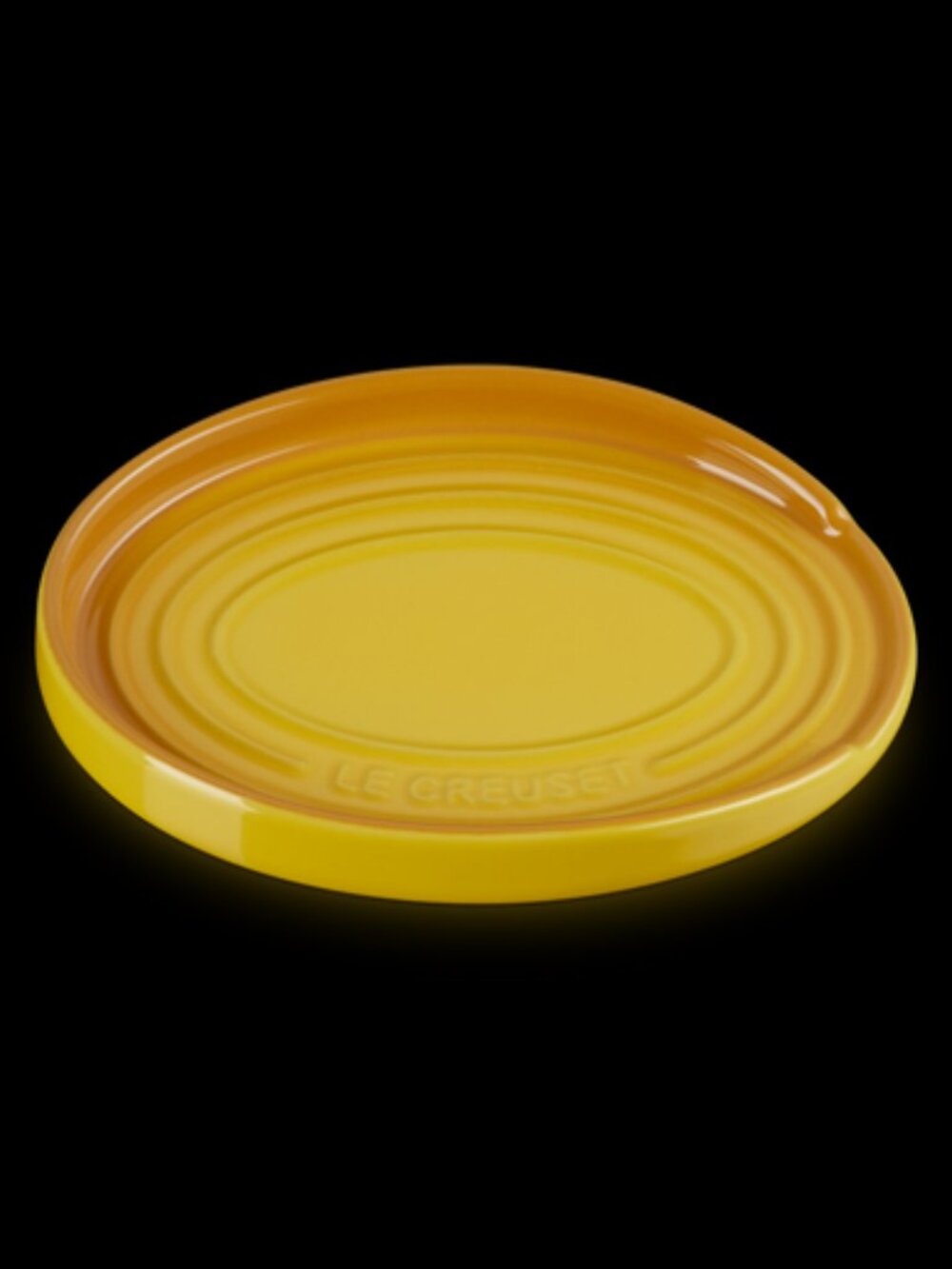 Le Creuset Stoneware Oval Spoon Rest Nectar Yellow NEW - Picture 2 of 5